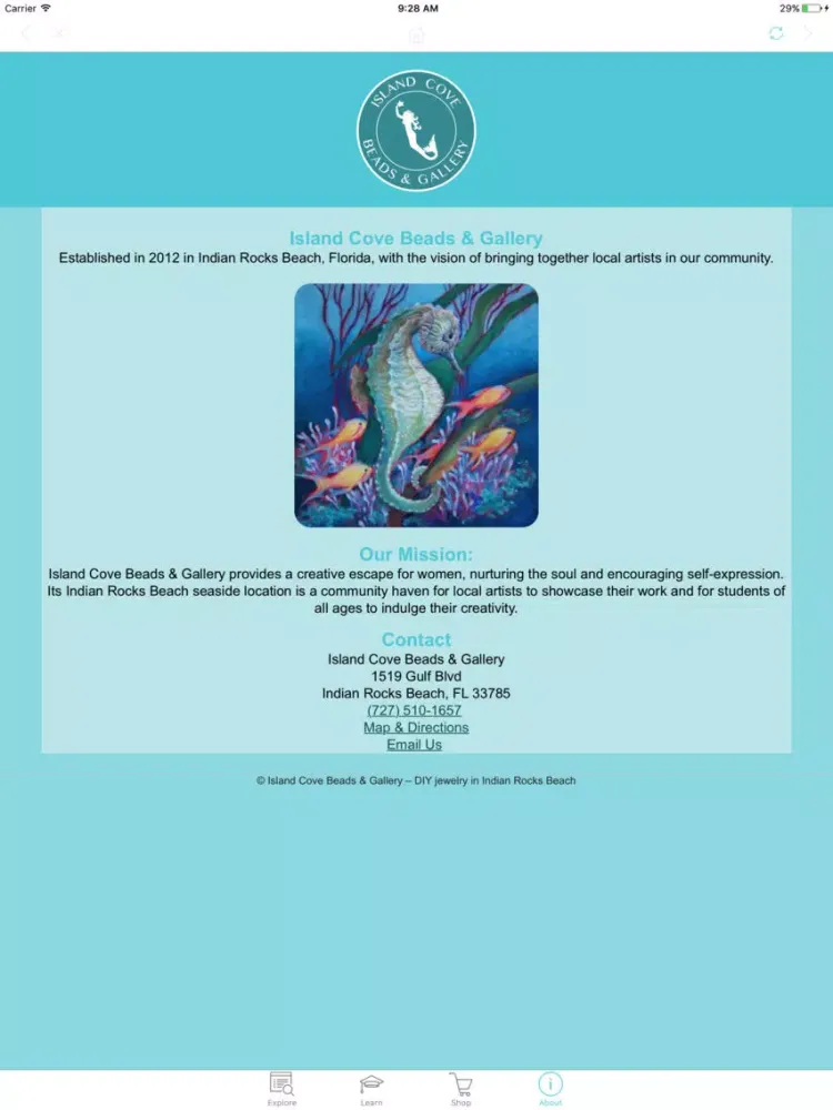 Island Cove Beads & Gallery iPad 应用截图