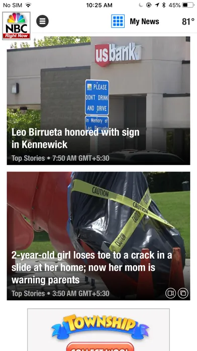 NBC Right Now Local News Screenshots
