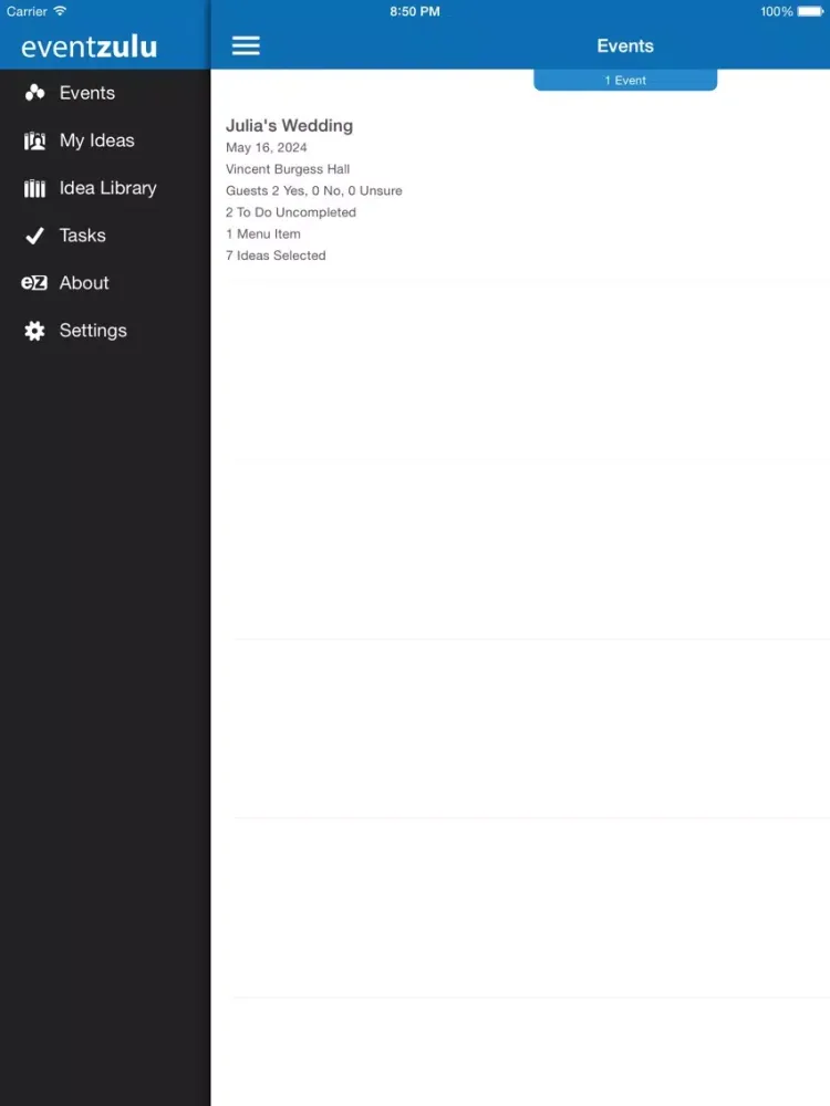 eventzulu 2 - The Ultimate Event Planner iPad  스크린샷