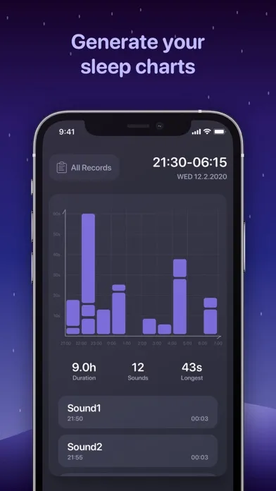 ภาพหน้าจอของ Snoring Analyzer: Snore record
