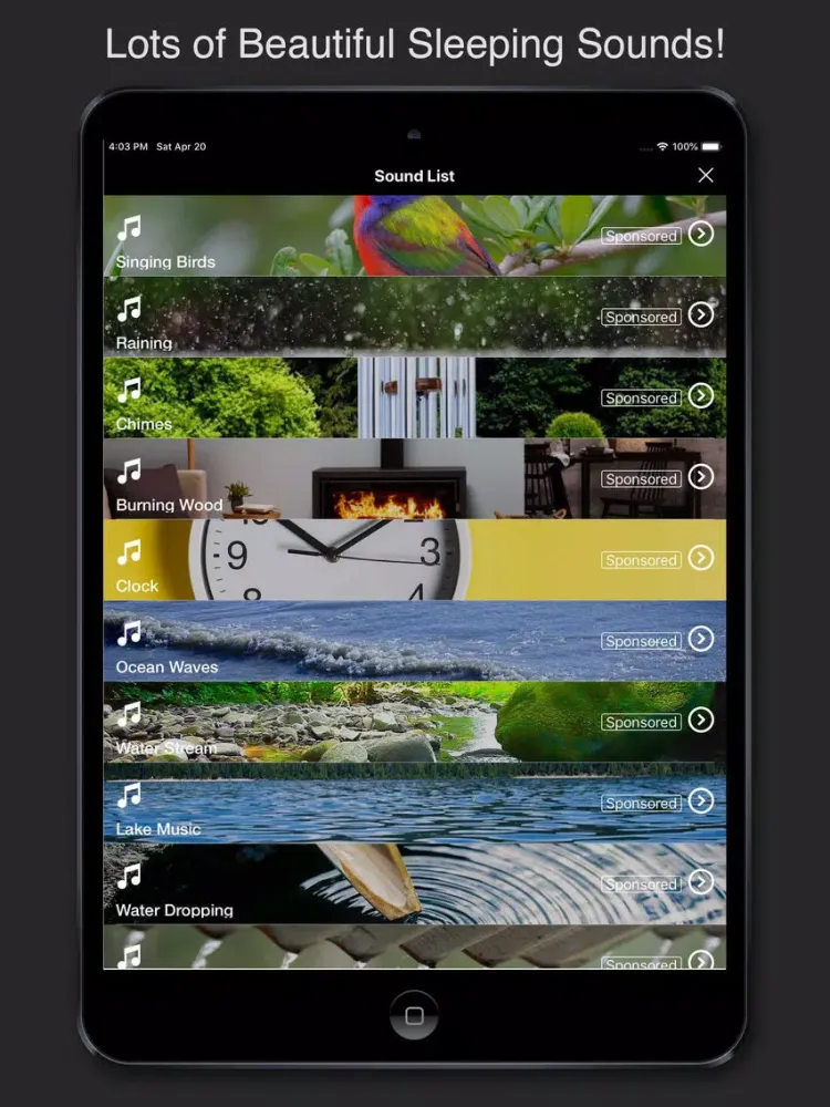 Tangkapan skrin Relaxing Sleeping Sound Melody iPad 