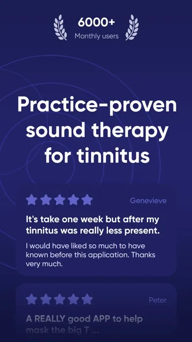 Captures d'écran de Tinnitus Relief & White Noise