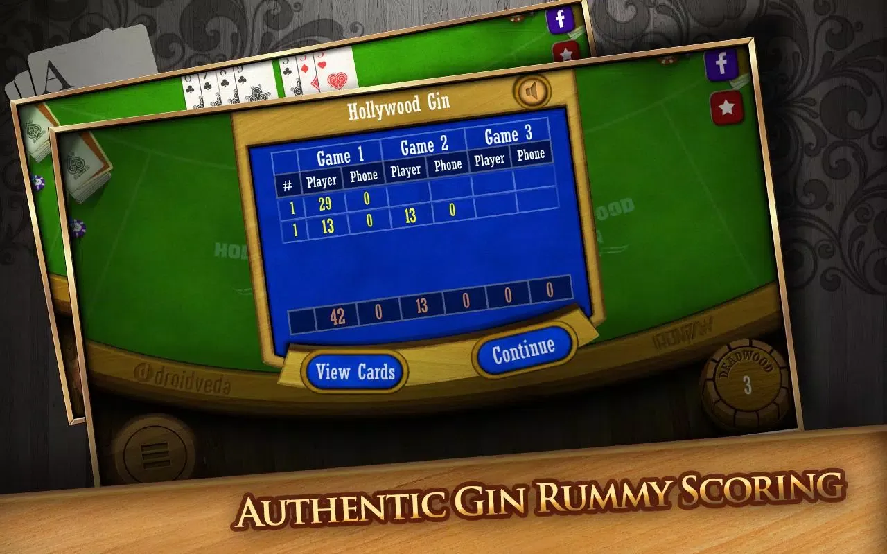 Captures d'écran de Gin Rummy