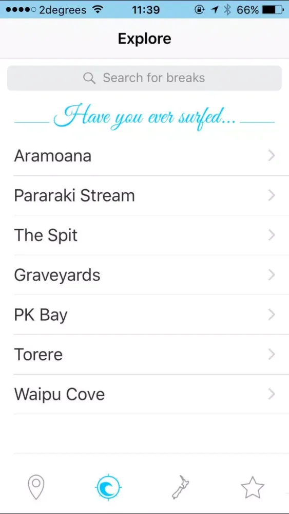 ภาพหน้าจอของ The Official NZ Surf Guide