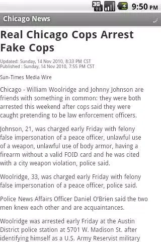 Captures d'écran de Chicago News Lite