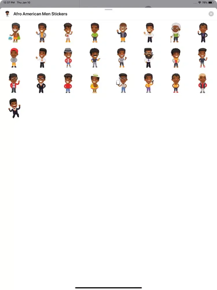 Afro American Men Stickers iPad  स्क्रीनशॉट