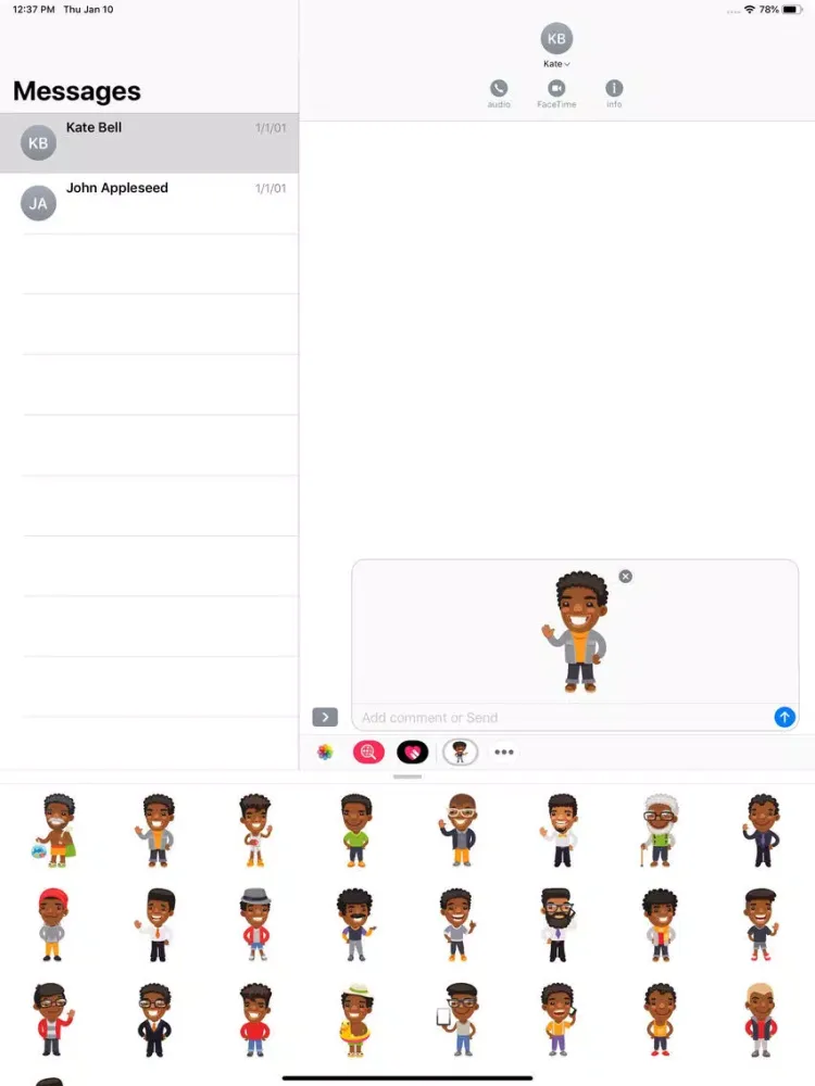 Afro American Men Stickers iPad  स्क्रीनशॉट