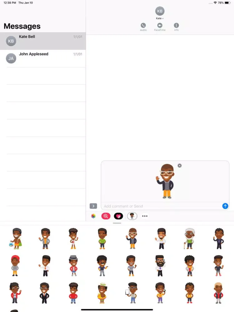 Afro American Men Stickers iPad  स्क्रीनशॉट