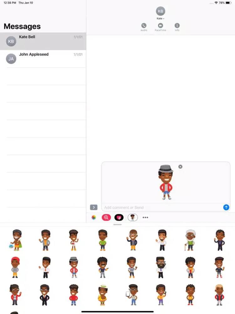 Afro American Men Stickers iPad  स्क्रीनशॉट