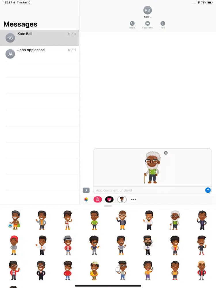 Afro American Men Stickers iPad  स्क्रीनशॉट