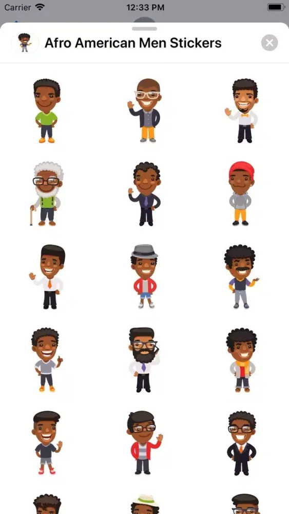 Afro American Men Stickers स्क्रीनशॉट
