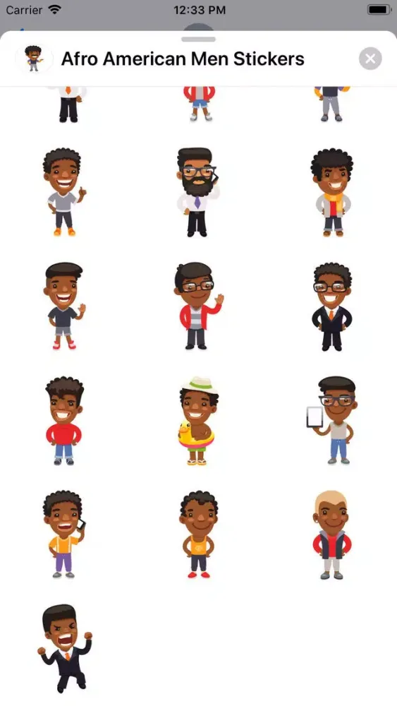 Afro American Men Stickers स्क्रीनशॉट