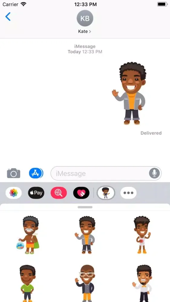 Afro American Men Stickers स्क्रीनशॉट