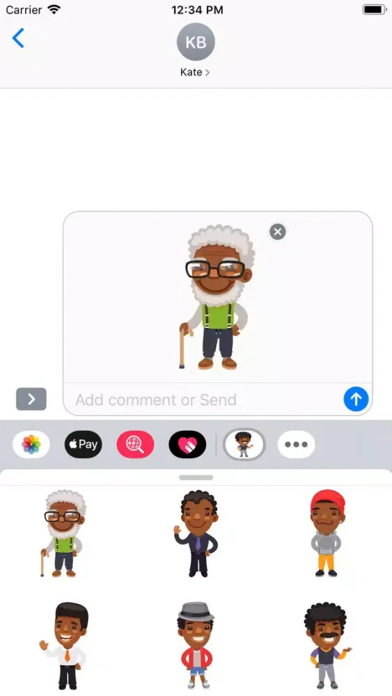 Afro American Men Stickers स्क्रीनशॉट