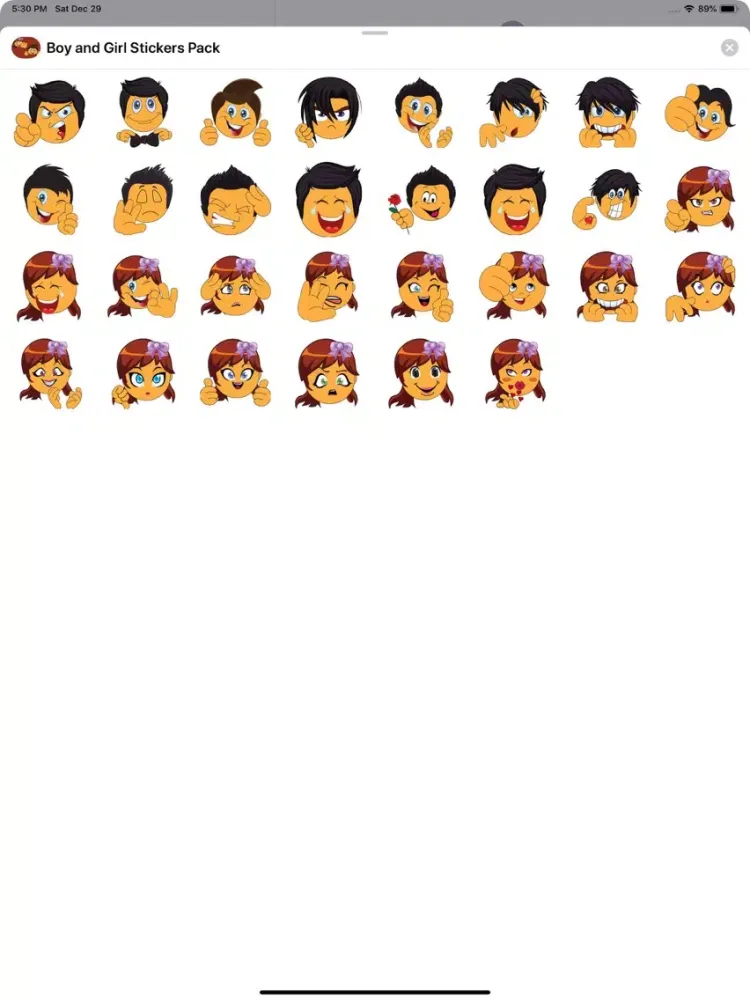 Boy and Girl Stickers Pack iPad  Screenshots