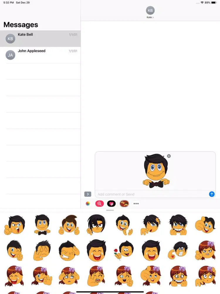 Boy and Girl Stickers Pack iPad  Screenshots