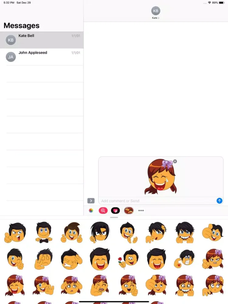 Boy and Girl Stickers Pack iPad  Screenshots