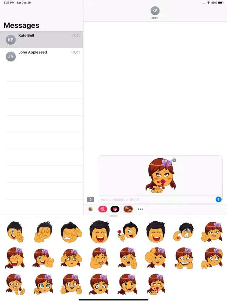 Boy and Girl Stickers Pack iPad  Screenshots