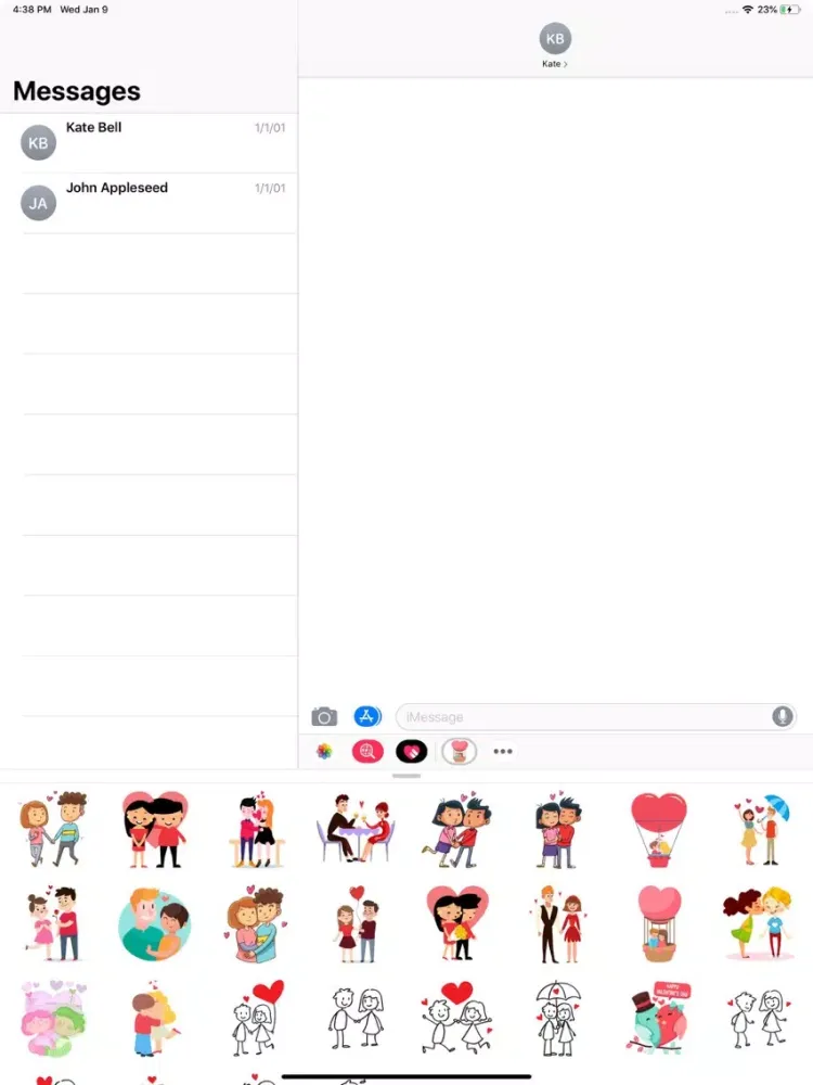 Cute Couple Love Stickers Pack iPad 應用截圖