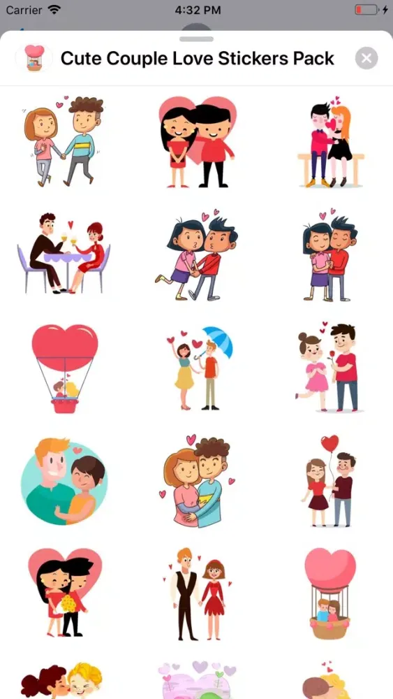 Cute Couple Love Stickers Pack應用截圖