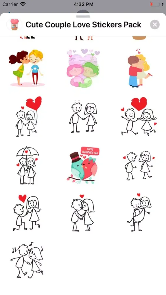Cute Couple Love Stickers Pack應用截圖