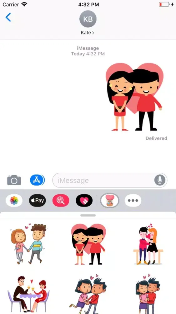 Cute Couple Love Stickers Pack應用截圖