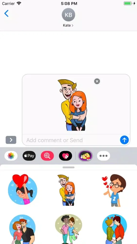 Скриншоты Cartoon Love Stickers Pack