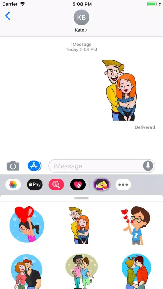Скриншоты Cartoon Love Stickers Pack