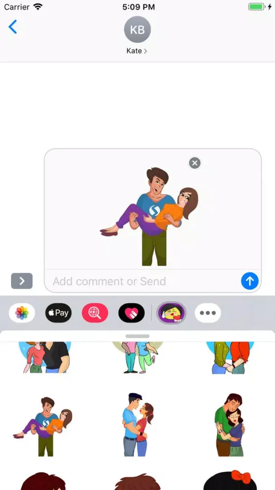 Скриншоты Cartoon Love Stickers Pack