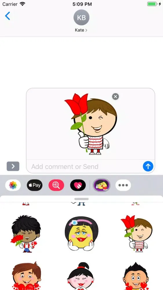 Скриншоты Cartoon Love Stickers Pack