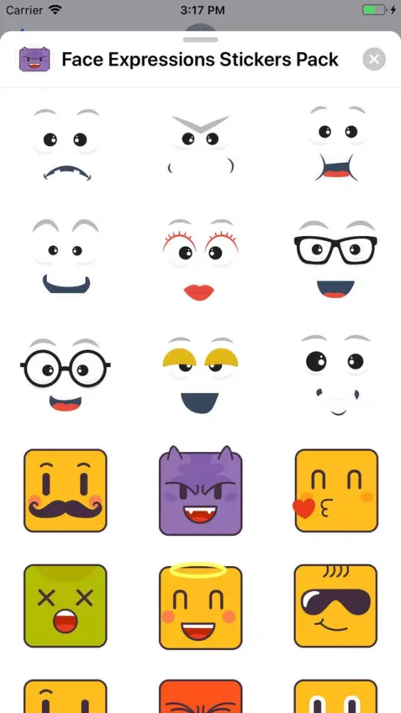 Captures d'écran de Face Expressions Stickers Pack
