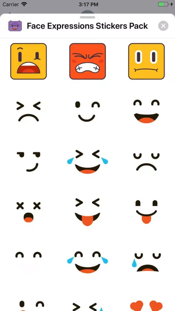 Captures d'écran de Face Expressions Stickers Pack