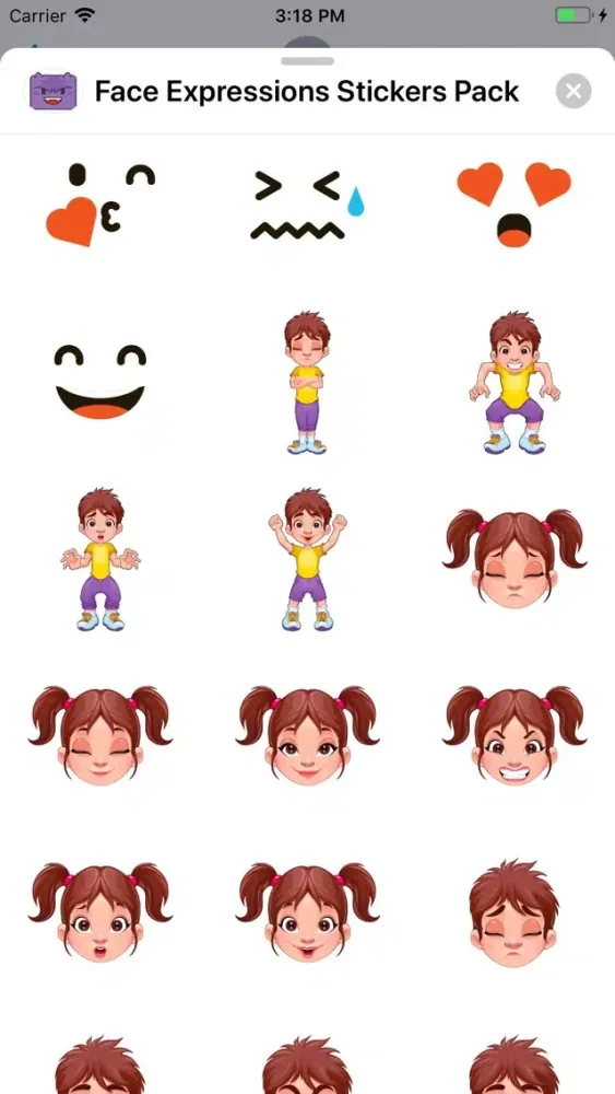 Captures d'écran de Face Expressions Stickers Pack