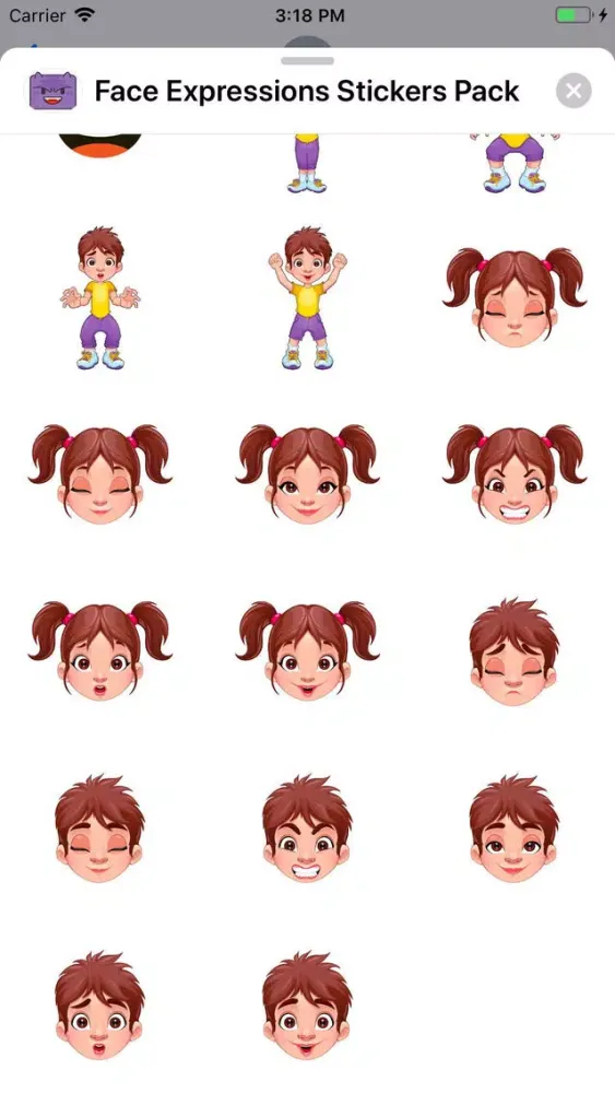 Captures d'écran de Face Expressions Stickers Pack