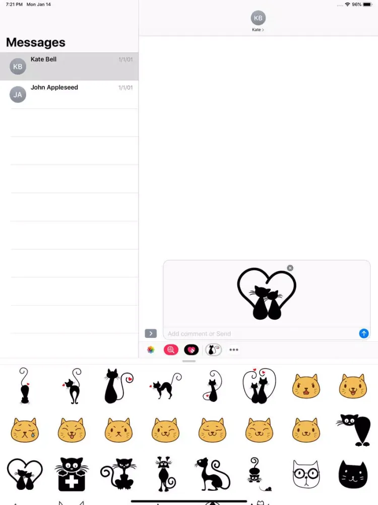 Screenshot di Kitty Cate Stickers Pack iPad 