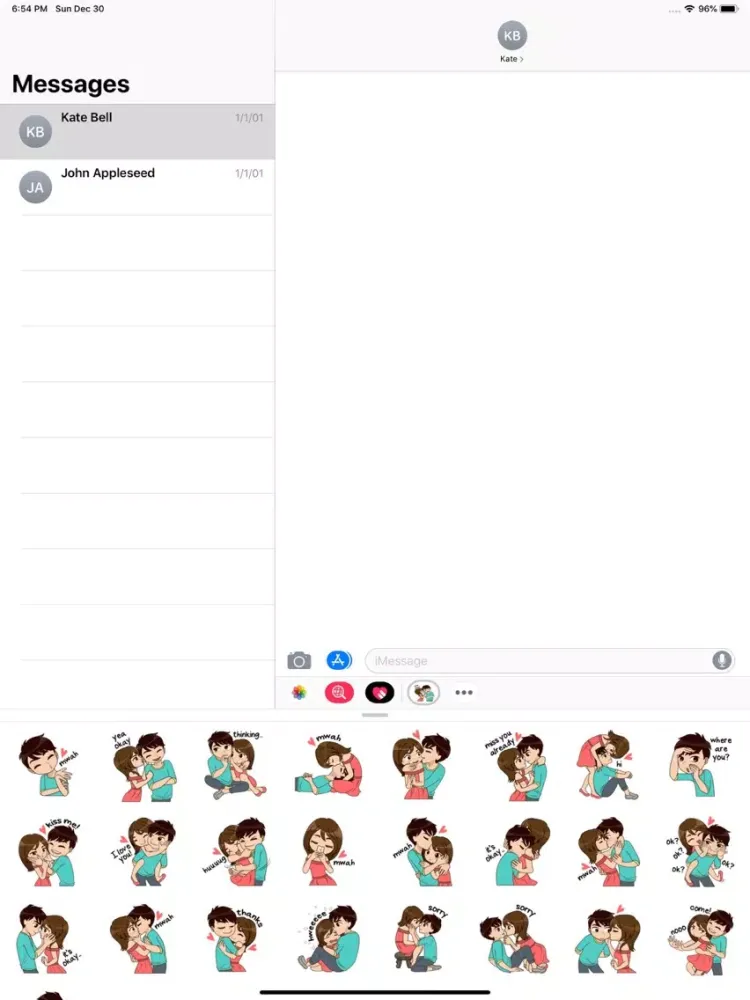 تصاویر Love Couple Stickers Pack iPad 