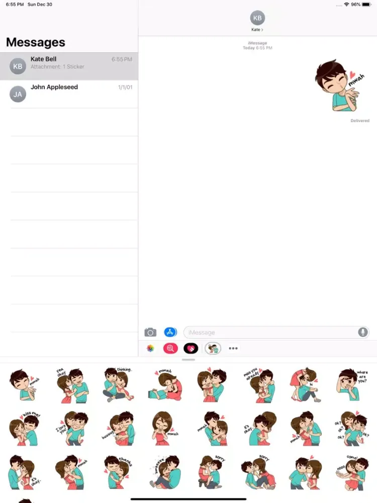 تصاویر Love Couple Stickers Pack iPad 