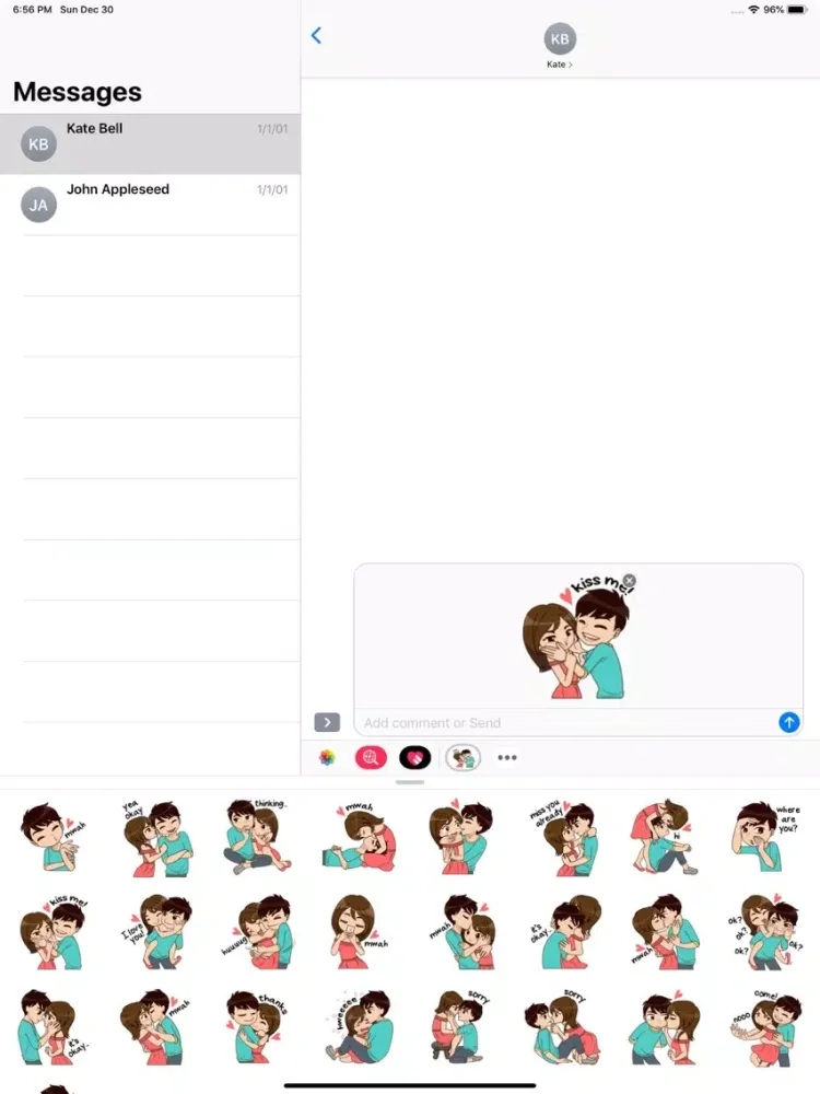 تصاویر Love Couple Stickers Pack iPad 