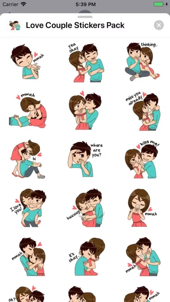 تصاویر Love Couple Stickers Pack
