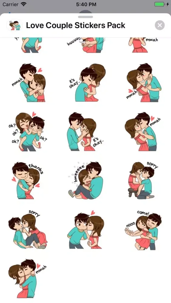 تصاویر Love Couple Stickers Pack