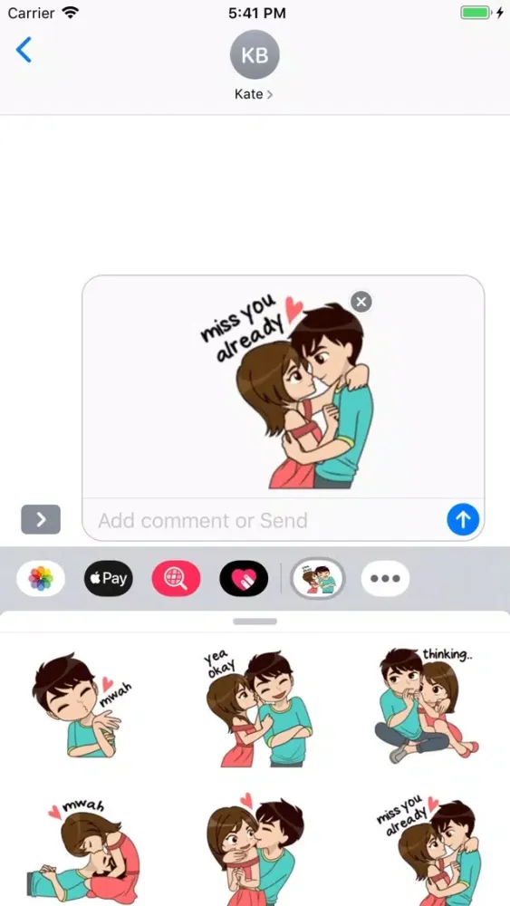 تصاویر Love Couple Stickers Pack