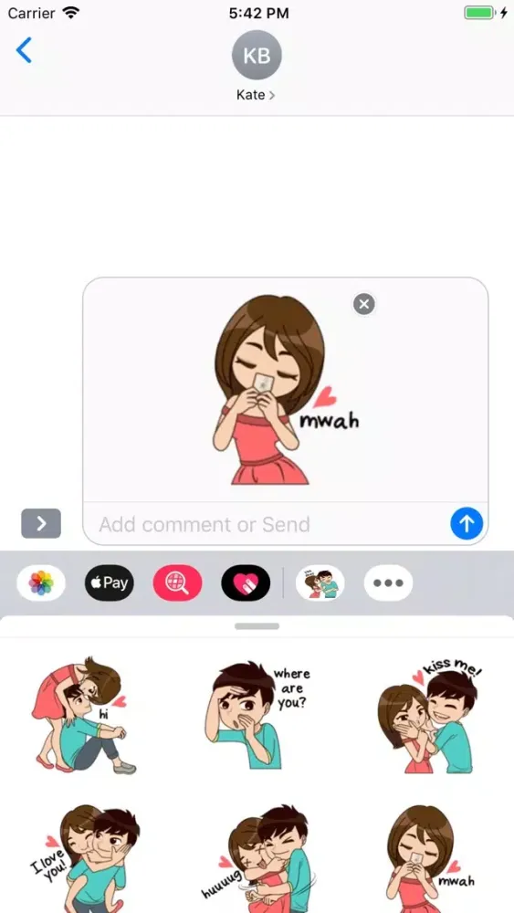 تصاویر Love Couple Stickers Pack