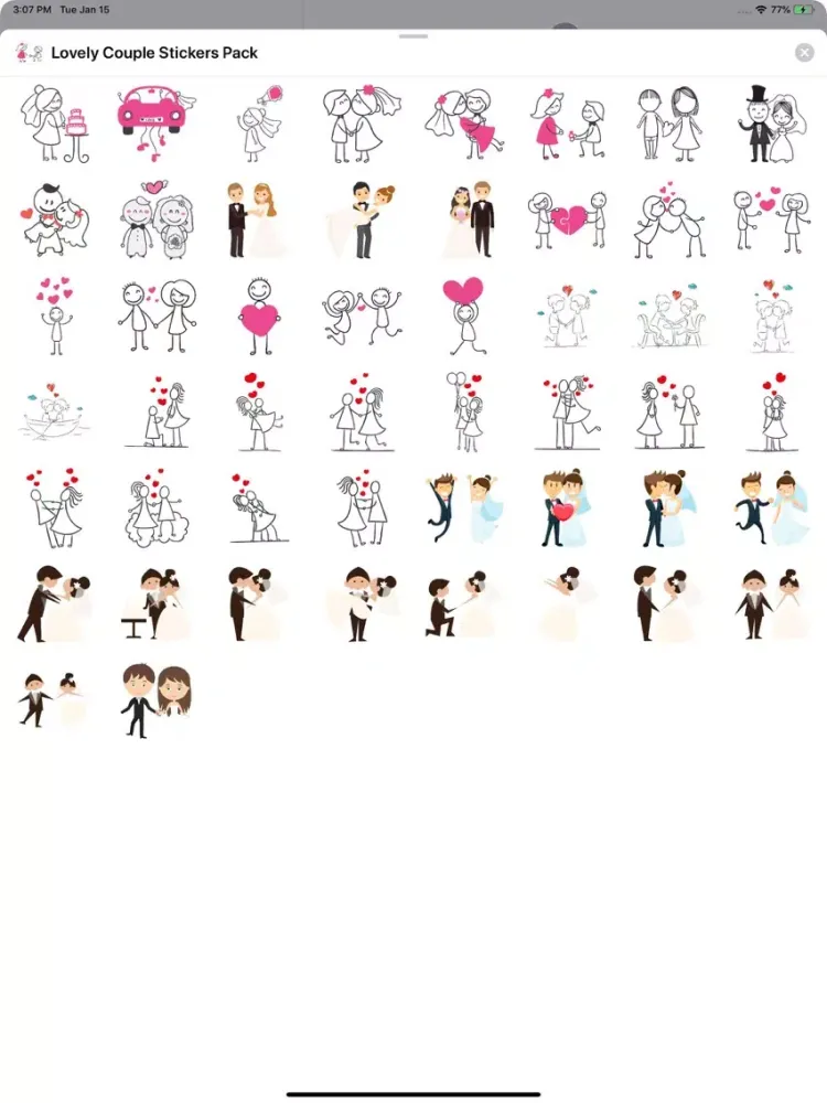 Lovely Couple - Stickers Pack iPad  スクリーンショット