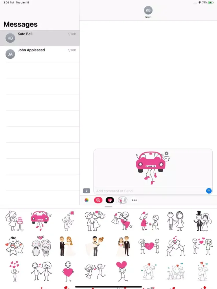 Lovely Couple - Stickers Pack iPad  スクリーンショット