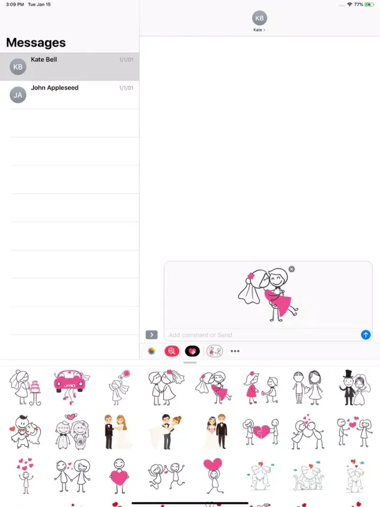 Lovely Couple - Stickers Pack iPad  スクリーンショット