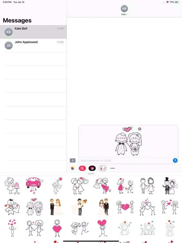 Lovely Couple - Stickers Pack iPad  スクリーンショット
