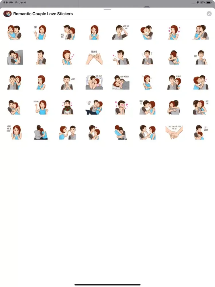 Capturas de pantalla de Romantic Couple Love Stickers iPad 