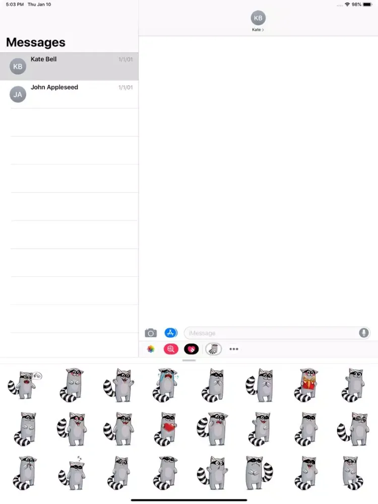 صور Racoon Stickers Pack iPad 