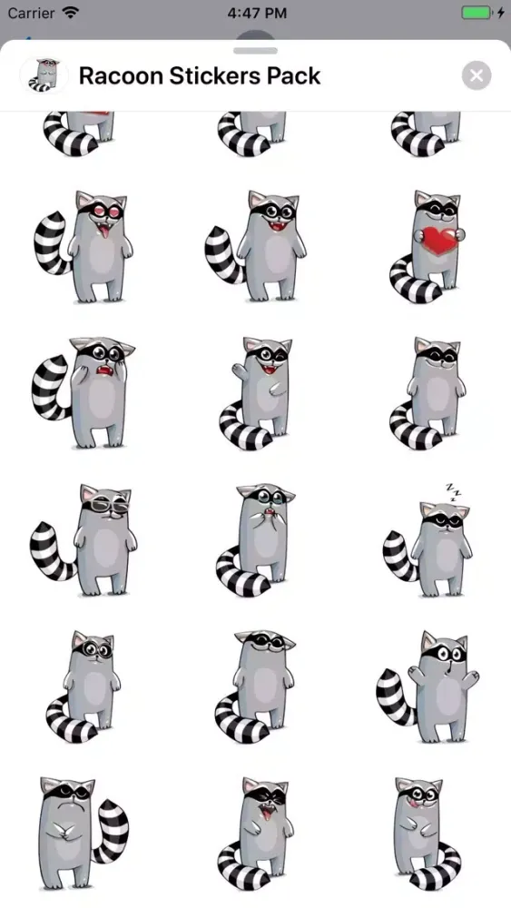 صور Racoon Stickers Pack