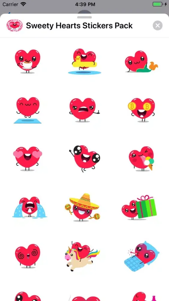 صور Sweety Hearts Stickers Pack